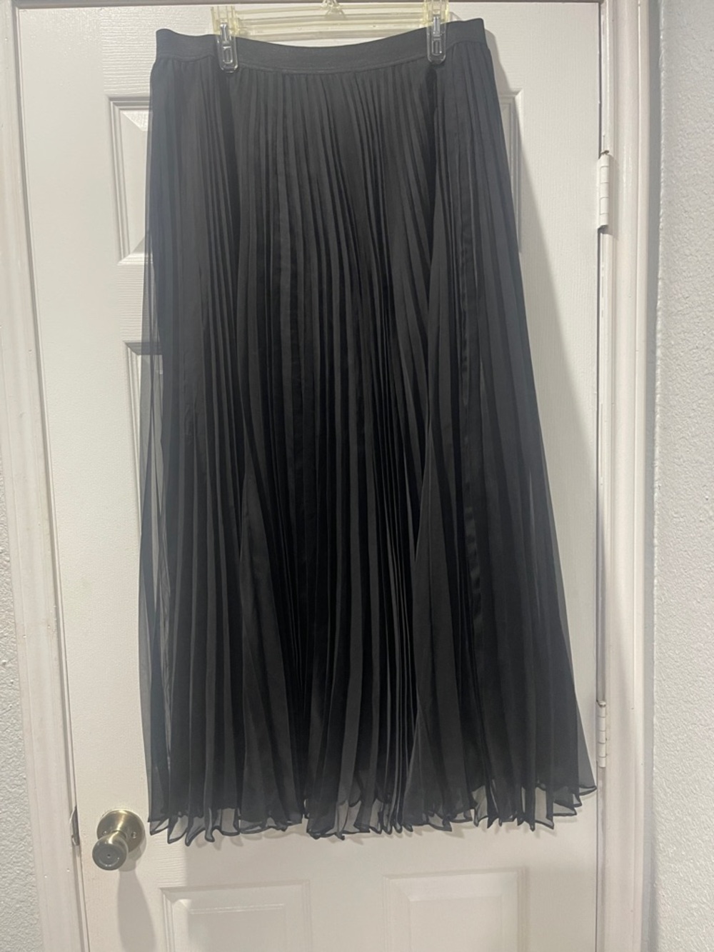 Madison Classic Black Pleated Maxi Skirt